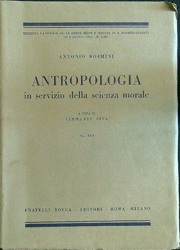 Antropologia servizio della - antropologia, in